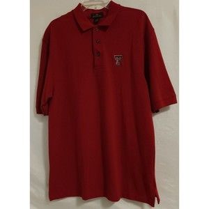 Texas Tech Red Raiders Polo Shirt Mens Medium Antigua Red Short Sleeve